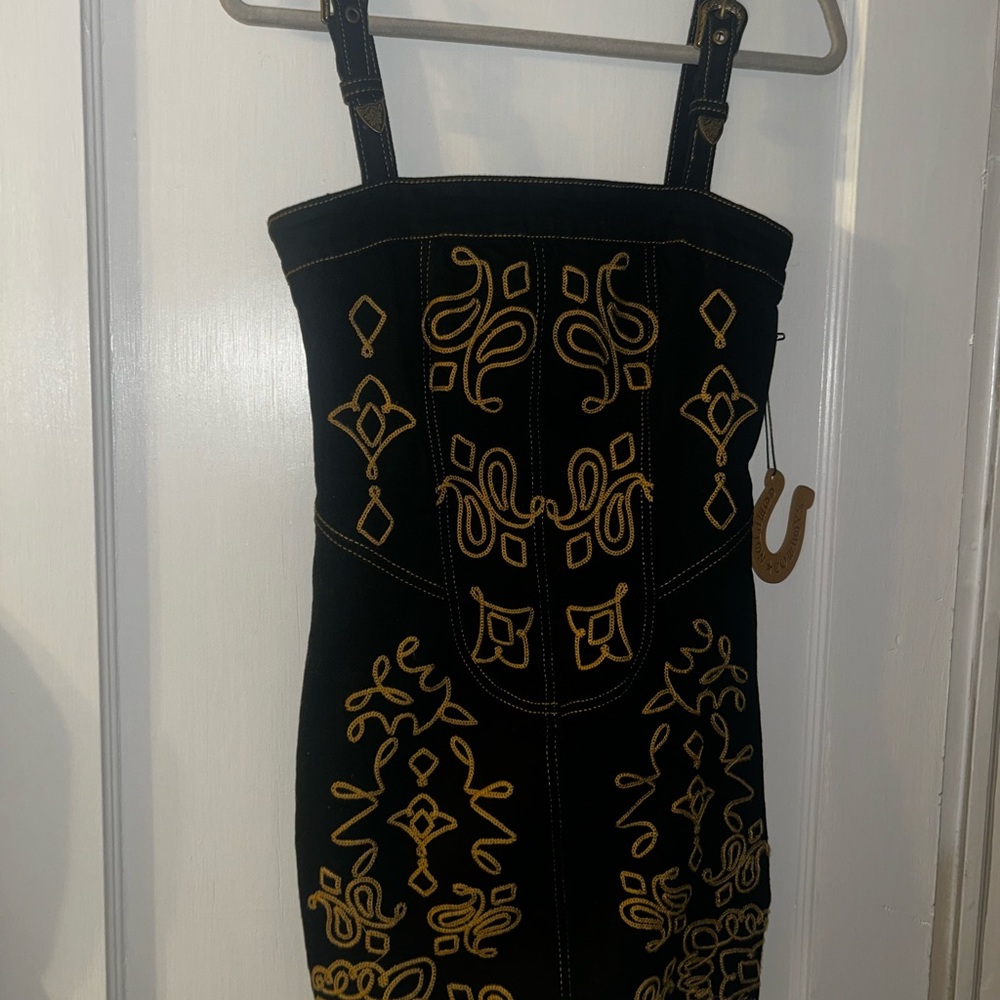 Compton Cowboys x Forever 21 Black Dress with Gold Embroidery